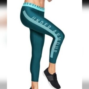 Under Armour Teal and Aqua Logo Leggings - Women's Athletic Tights Size M